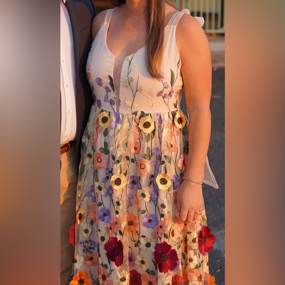 Sleeveless 3D Floral Print Dress - Picture 4 of 8